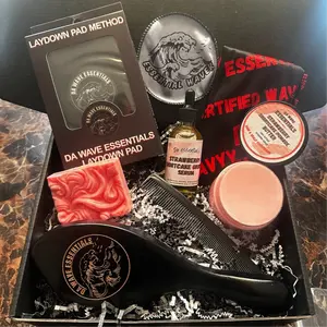 360 Wave Black-Out Bundle Set, Limited Edition Complete Haircare Kit with Medium Bristles and Natural Oils for Hair Styling
