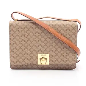 Pre-owned Celine Canvas Shoulder Bags Triomphe Coated Leather Shoulder Bag