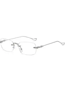 Photochromic Anti Radiation Frameless Glasses For Women Men Rimless Transition Rectangle Eyeglasses Photochromic Lens