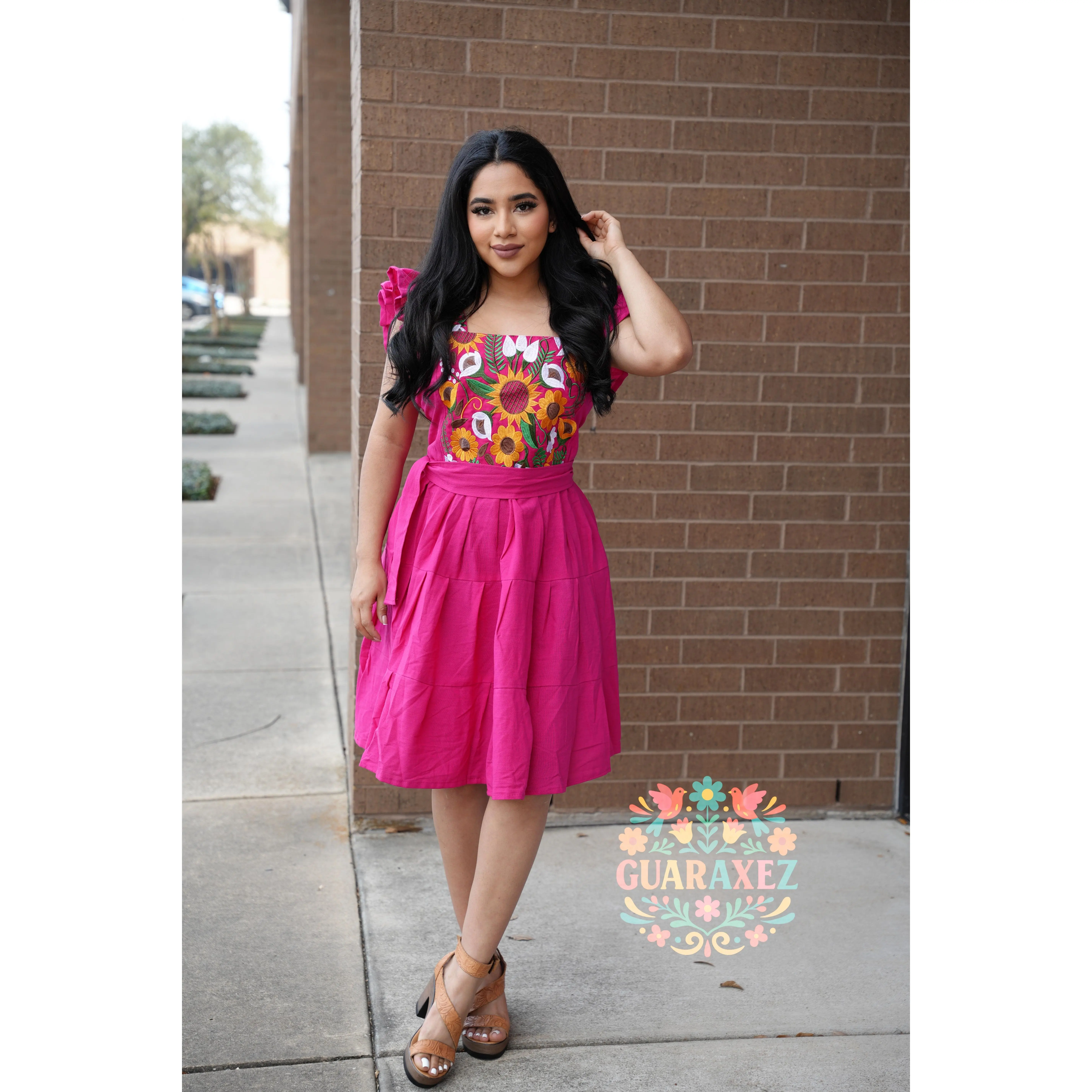 Yeni Embroidery Sunflower Dress