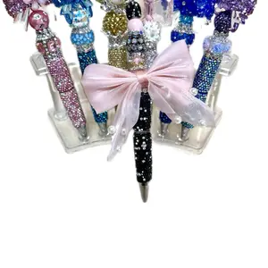 Beautiful Beaded Rhinestone Pens with Fancy Focal Beads for Stylish Writing