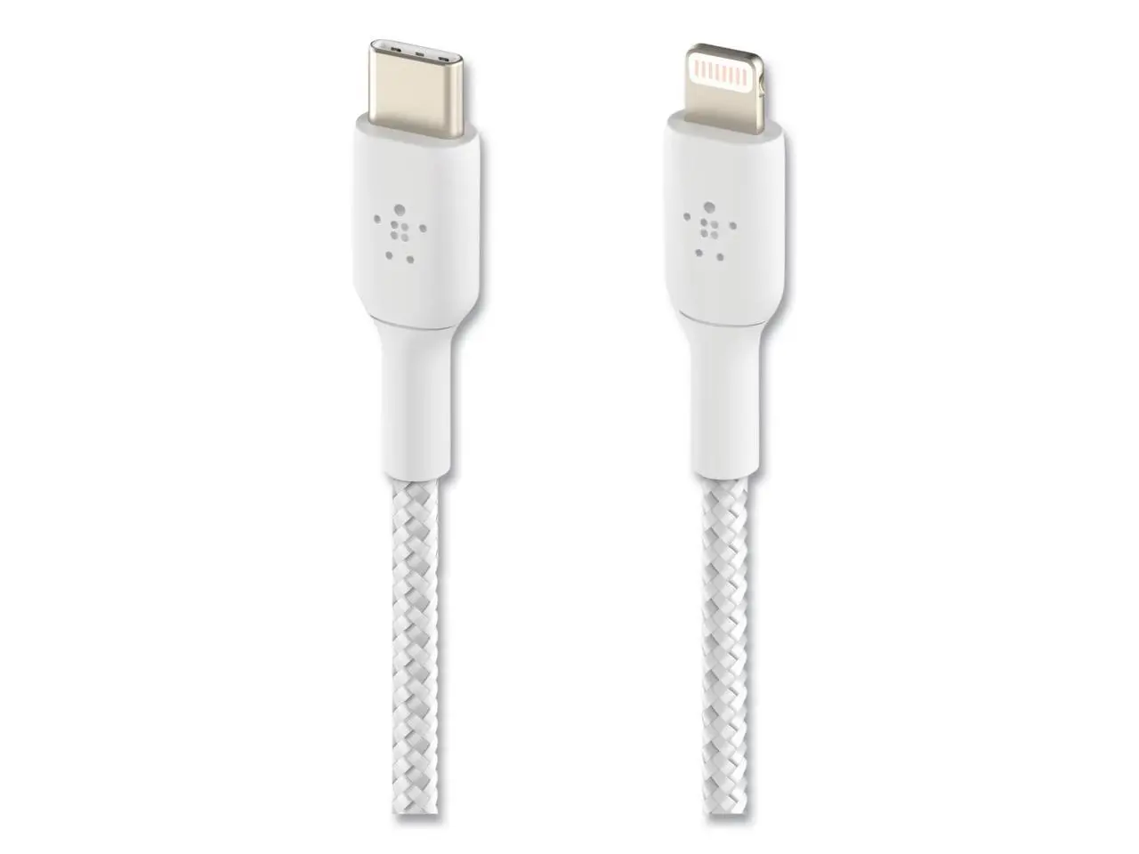 BELKIN CAA004bt1MWH White Braided USB-C to Lightning Cable, Boost Charge MFi-Certified iPhone USB-C Cable