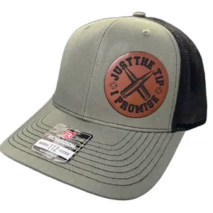 Just the Tip I Promise Leather Patched Hat - Unisex Casual Accessory with Leather Patch, Available in Multiple Colors, Hand Wash Only