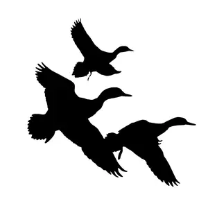 Goose Duck Flying Sticker Decal - Black Silhouette Design for Versatile Use