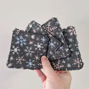 Snowflake themed reusable wipe for makeup, screens, glasses and spills, eco friendly