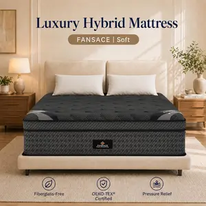 FANSACE 12/14/16 inch Twin/Queen/King/California King size hybrid mattress,euro top memory foam,fiberglass-free cover,gel cooling layer,twin mattresses,bedroom mattress,medium firm