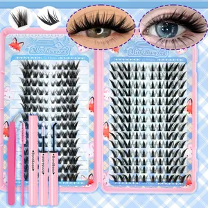 Manga Lash Clusters, Segmented False Eyelashes, Fairy Cat Eye Lashes, Fox Eye Eyelashes, 13-15mm C Curl, Reusable, Beginner-Friendly, Cosmetic, DIY Lash Clusters