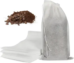 50 count No Mess Cold Brew Bags, 6x10 inch Disposable Coffee Filter Bag Fine Mesh Brewing Drawstring Pouches for Iced Coffee Hot