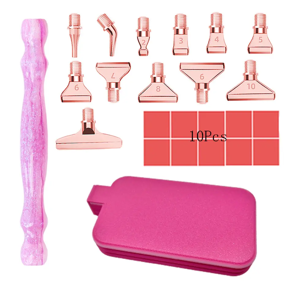 Sturdy Diamond Painting Pen Full Tool Set - 12-Piece Accessories, Multi-Size Alloy Tips, Resin Pen, Comfortable Grip, Not Easy to Deform DIY Craft Tools for Diamond Art Embroidery (Toys & Hobbies Needlework Supplies for Experienced Crafters)