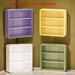 Large Wall-Mounted Display Rack for Doll Collection, 3 or 4-Tier Acrylic Storage Box with Magnetic Design, Space-Saving Clear Compartments for Action Figures and Accessories, Floating Display Shelf