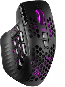 SM809 Pro Wireless MMO Gaming Mouse with 9 Side Buttons,24000 DPI,Triple Connectivity (2.4G/BT5.0/Wired) RGB MMO Mouse for Gamer,16 Programmable Macros,Up to 350H Battery Life,Black