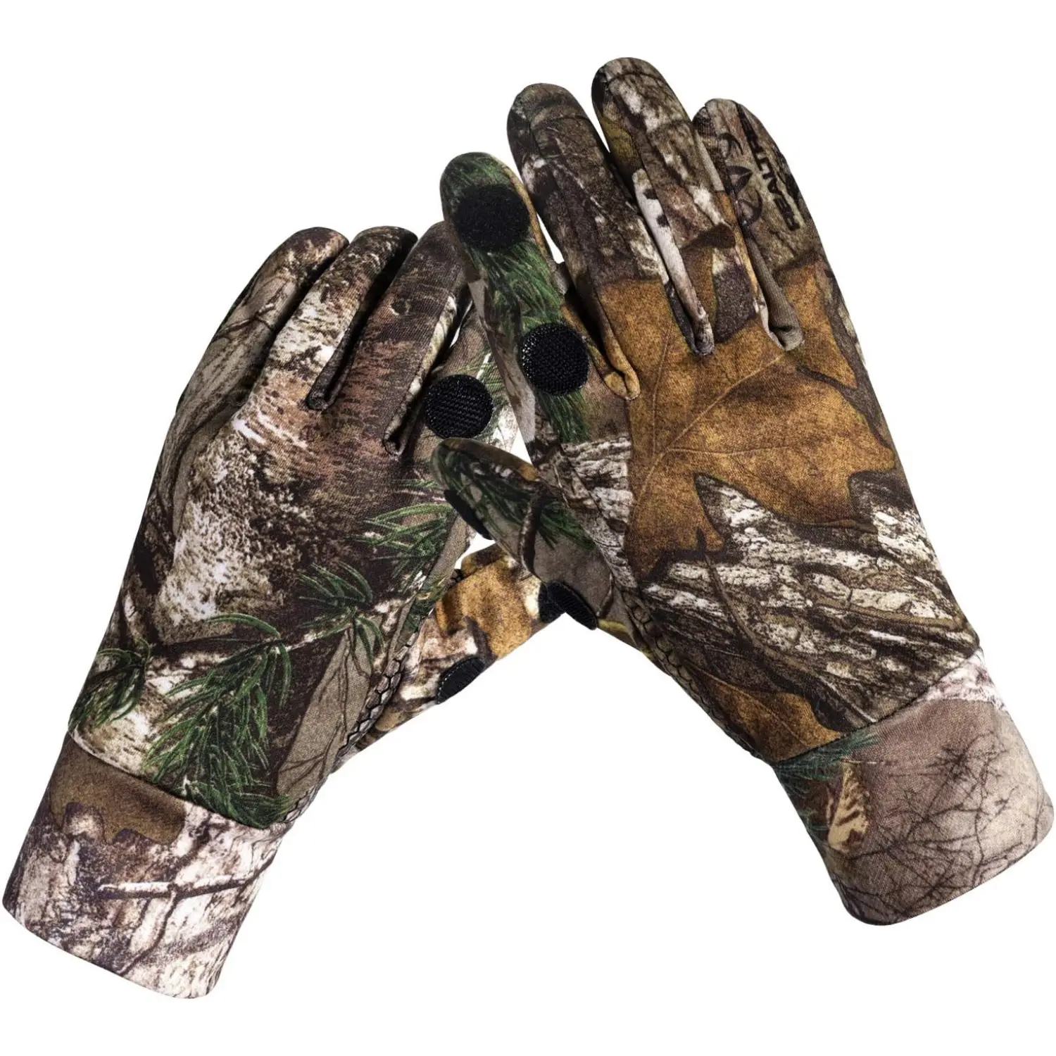 Camouflage Hunting Gloves Convertible Full Finger and Fingerless Camo Gloves Anti Slip Archery Accessories for Outdoor Hunting Shooting and Fishing