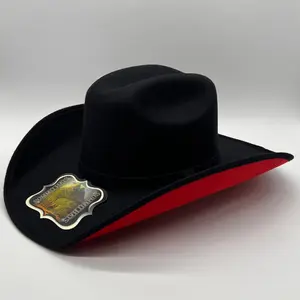 Crimson Trails Black MX Felt Wool Silverton - Red Bottom