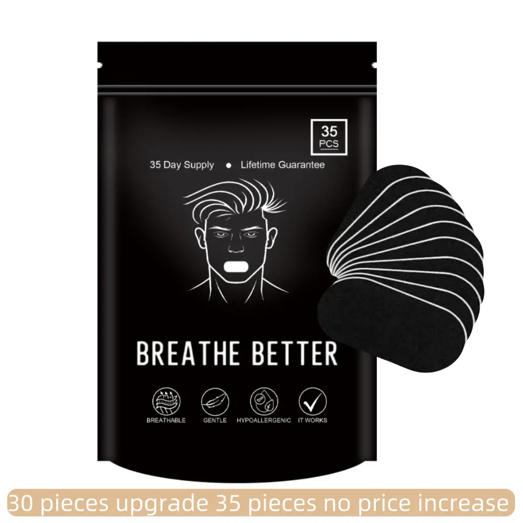 30 Packaging Upgrade 35 Packaging Super Breathable Mouth sticker，Ultra Breathable Mouth Tape One Month Supply 35 Strong Adhesive Sleep Strips, Enhance