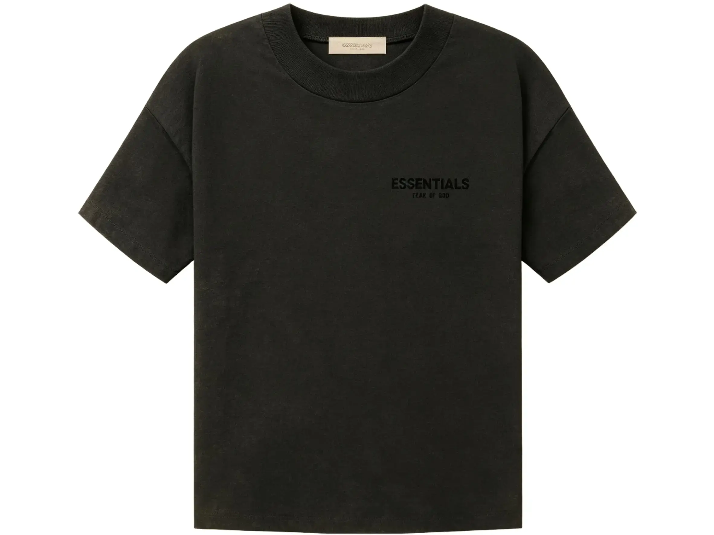 Fear of God Essentials Tee 'Stretch Limo' - Men's Black T-Shirt with 'Essentials' Logo, Short Sleeve, Round Neck, Casual Style, Stylish & Comfortable, Versatile for Everyday Wear - Jeans