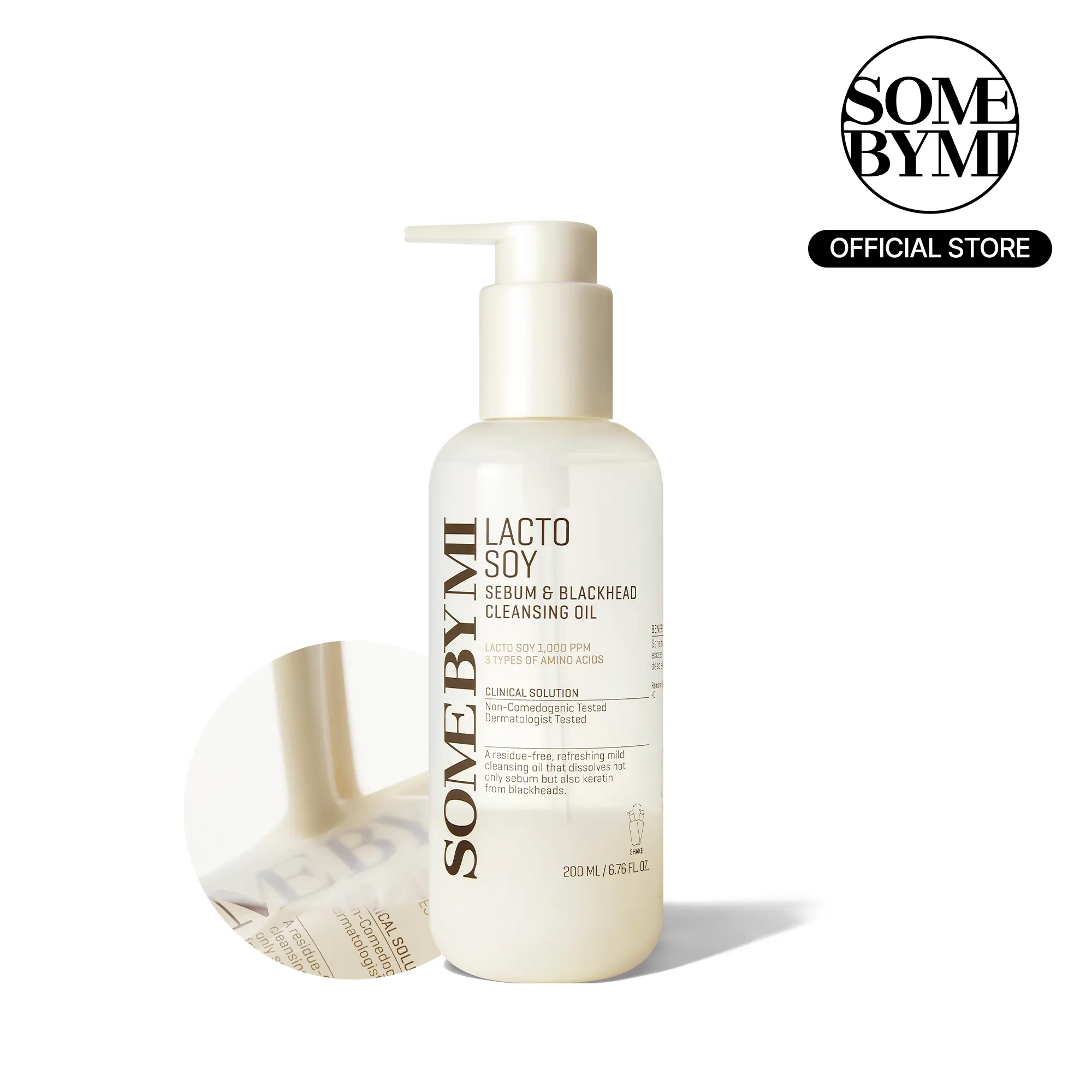 Lacto Soy Sebum & Blackhead Cleansing Oil 6.76oz - Korean Skincare - Vegan Makeup Remover with Soybean Extract for Deep Pore Cleansing