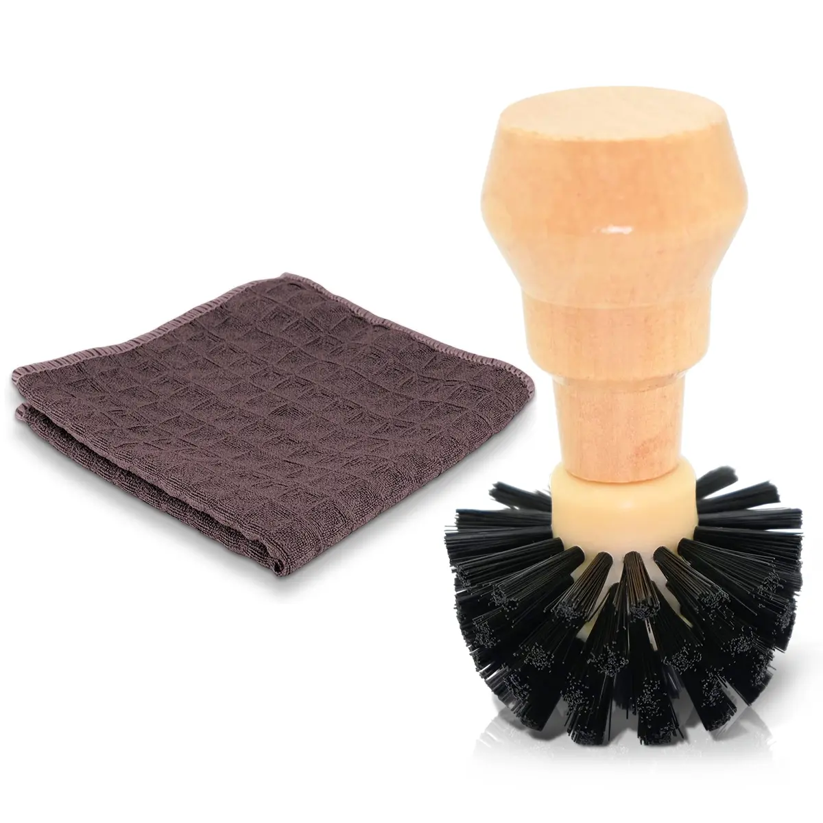 Espresso Machine Cleaning Set, Includes Brush & Reusable Cloth, Fits Portafilter Basket, Ideal Gift for Coffee Lovers