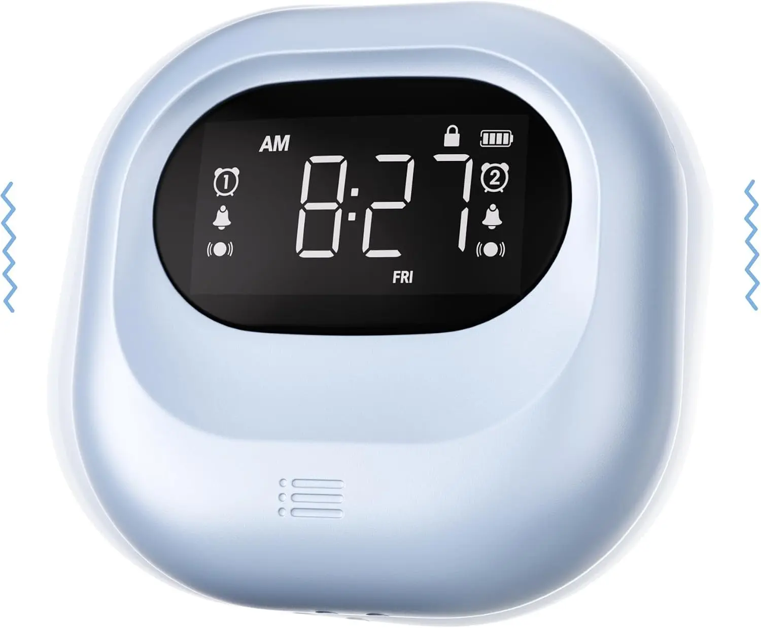 Vibrating Alarm Clock Rechargeable Battery Operated Cordless & Dual Alarms Bed shaker for Under Pillow Travel-friendly Weekday/weekend Mode Perfect for Heavy Sleepers & Hearing-impaired