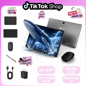 MaxPad 10.1" Android 15 Tablet, 16GB(4+12) RAM 64GB ROM (1TB Expand). Complete Bundle: Includes Wireless Keyboard, Mouse, Stylus Pen, Case & Protector. 6000mAh.Remote Work, E-learning, Home Office, StudyTravel, Movies, Reading, Family Gift,