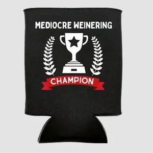 Mediocre spicy time champion black Custom Neoprene Koozies Can Coolers for 12oz 16oz 20oz 24oz and More Premium DTF Print Heat Pressed One Sided Funny Unhinged Designs Great for Men Women Gift