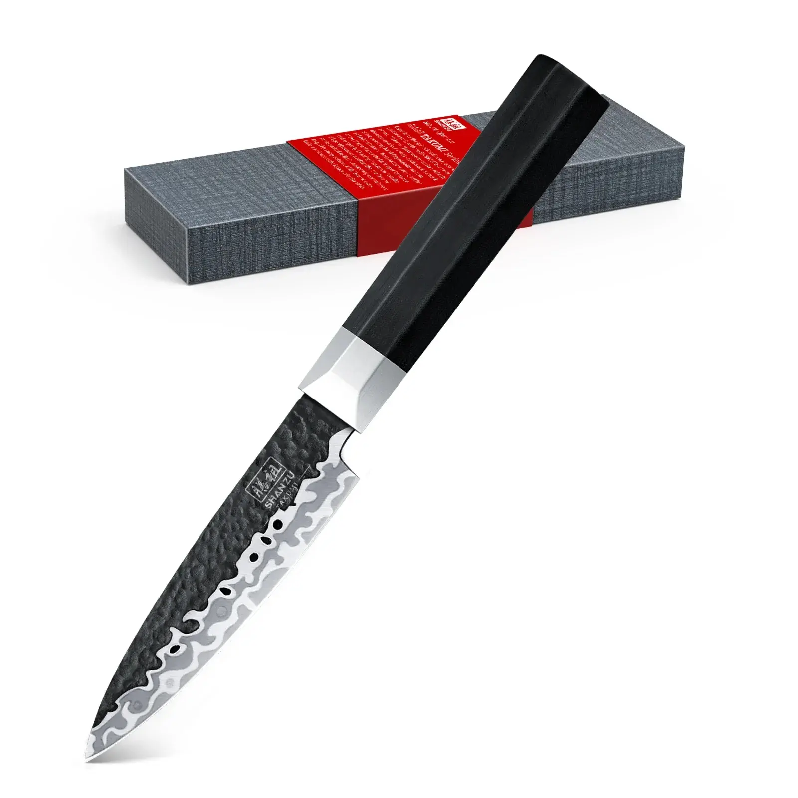 SHAN ZU TAKUMI Japanese-Style Steel Blade Fruit Knives and Peeler Set with Ergonomically Designed G10 Handle