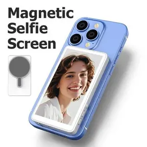 Magnetic Phone Vlog Monitor – 1080P Wireless Selfie Screen, Use Rear Camera for Live Streaming & TikTok (4K 30fps Wired, iPhone/Android Compatible)