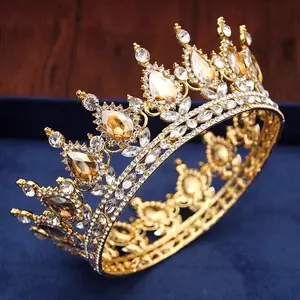Crystal Vintage Royal Queen King Tiaras and Crowns Men/Women Pageant Prom Diadem Hair Ornaments Wedding Hair Jewelry