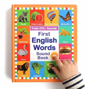 My First English Words Sound Book for Kids Ages 3-6, Interactive Toddler Books with 470+ Words & 21 Themes, Electronic Educational Toys for Boys & Girls, Speech Therapy Activities