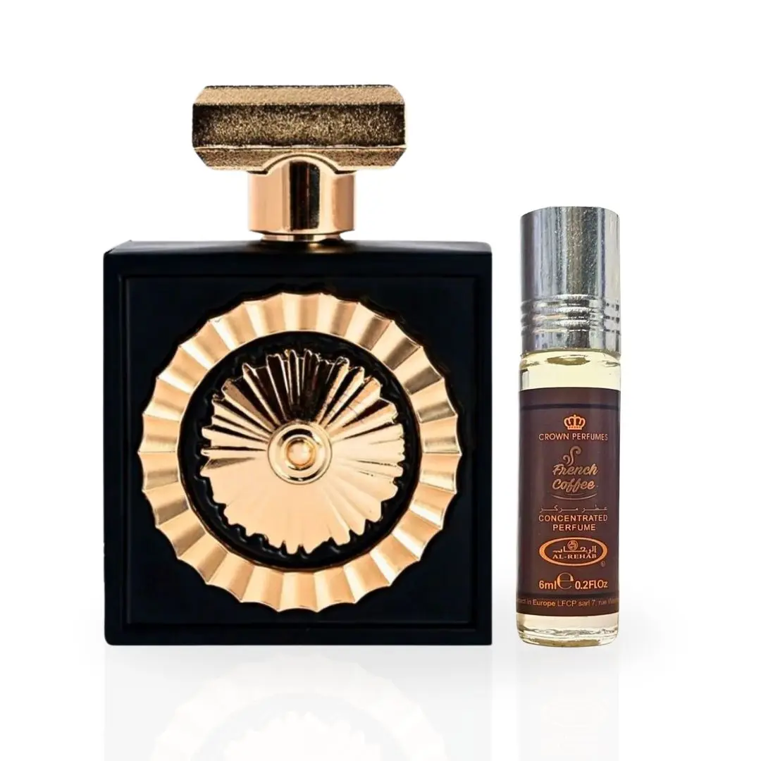 Nebras EDP Spray 100ML (3.4 OZ) By Lattafa Pride & French Coffee Perfume Oil 6ML (0.2 OZ) By Al Rehab | Sweet, Creamy & Decadent Fragrances. (BUNDLE)