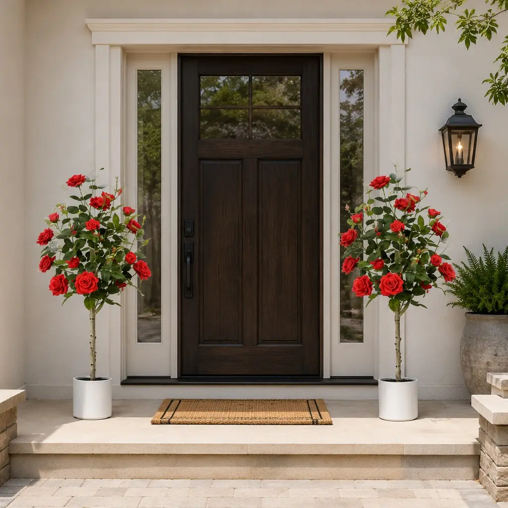 set of 2pcs, 4-ft artificial Rose Trees