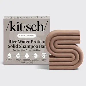 Kitsch Rice Water Shampoo Bar Soap for Hair Care - Soap Bar for Strengthening Weak or Damaged Hair, All Natural, Paraben-Free, Made in US, 3.2oz