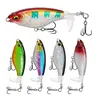 5pcs Multi-Size Adult Topwater Floating Fishing Lures Kit - Artificial Hard Baits with Rotating Tails, Surface Wobble, Splash, Sound Effects, Freshwater Bass Fishing Storage Box Included, Artificial Fishing Lures