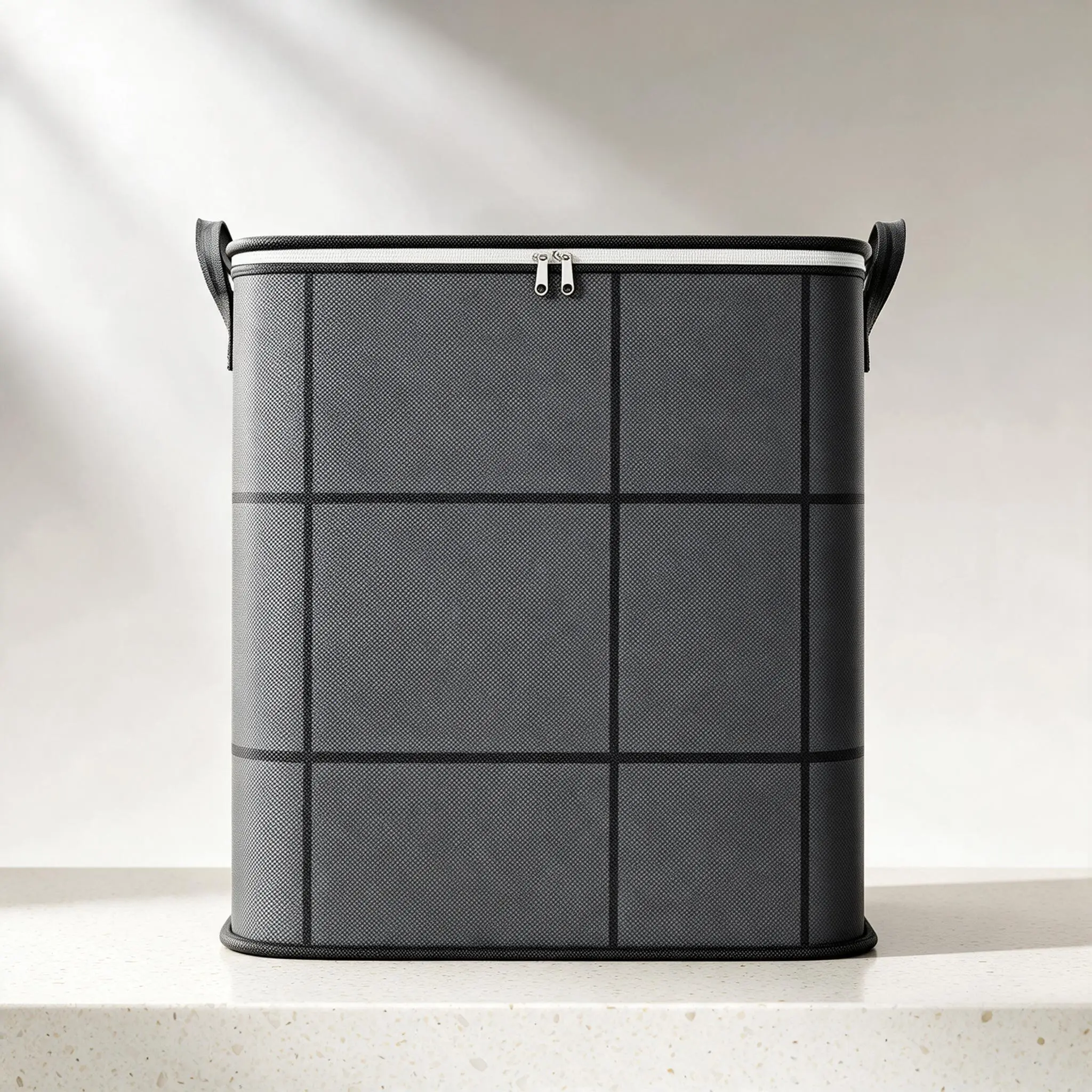 Fabric Storage Bin with Zipper, Organizer for Quilts, Bedding & Sweaters, Storage Organizer for Closet、Toys & Bedroom Gym Bag Organization, Closet Organizer