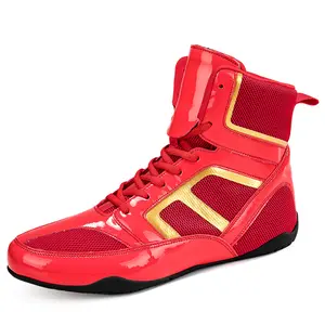 New Arrival Couple Shoes, New Boxing Shoes, Fashion Trendy Breathable Wrestling Shoes, Non-Slip Wear-Resistant Boxing Training Shoes, Unisex High-Top Shock-Absorbing Boxing Boots, Lightweight Stylish Professional Wrestling & Boxing Shoes