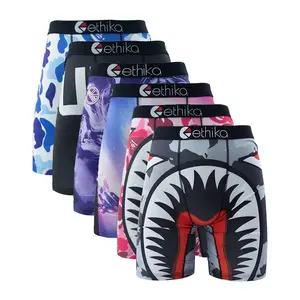 boxers 6Pcs Men Underwear Boxers Breathable Man Swimming Underpants Plus Size Print Mens Panties Trunks Sexy Men's Boxershorts