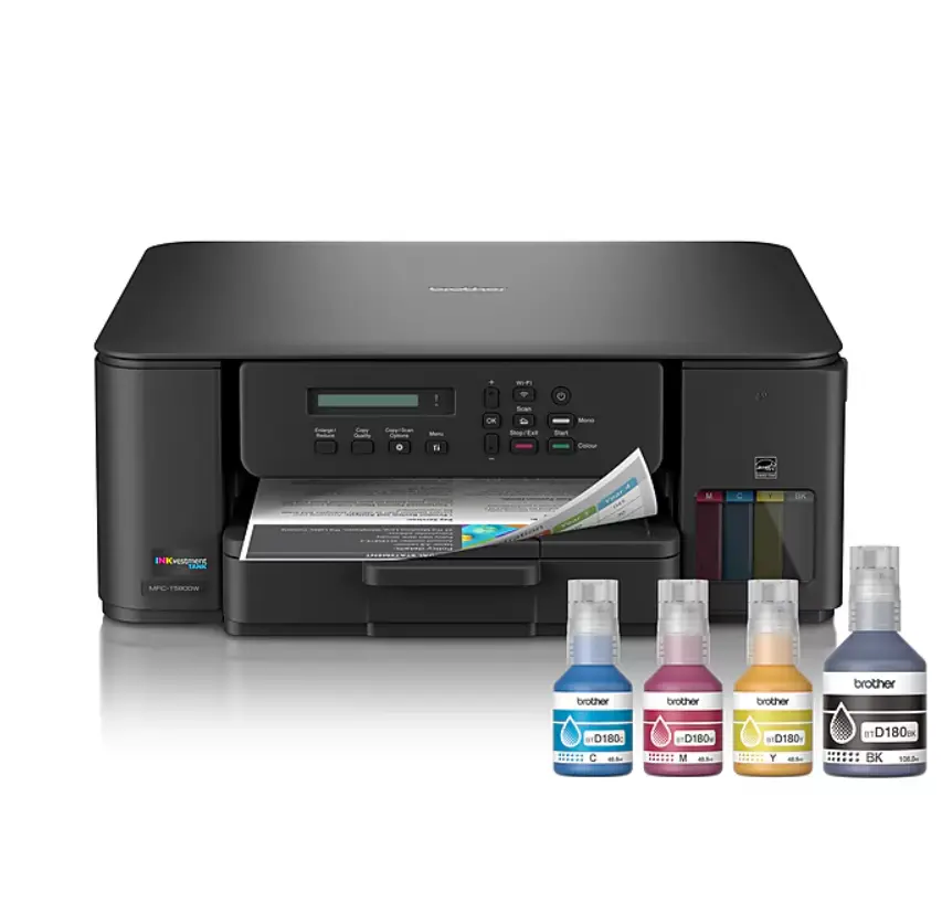 Brother INKvestment Tank MFC-T580DW Wireless Color All-In-One Supertank Inkjet Printer, Best for Home Office