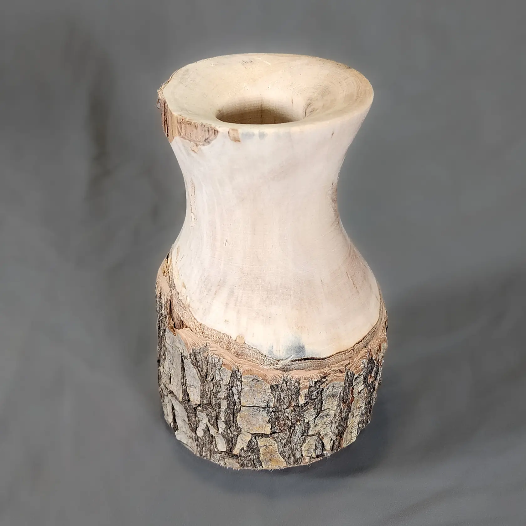 Hand Turned Live Edge Willow Vase #V113 - Unique Handcrafted Design with Natural Wood Grain