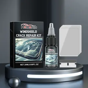 Homonth Windshield Crack Repair Kit - 20ml UV Resin Cure for Quick 5-Minute Fix, Easy DIY Application, Crystal Clear Results, Save $200 on Auto Glass Replacement