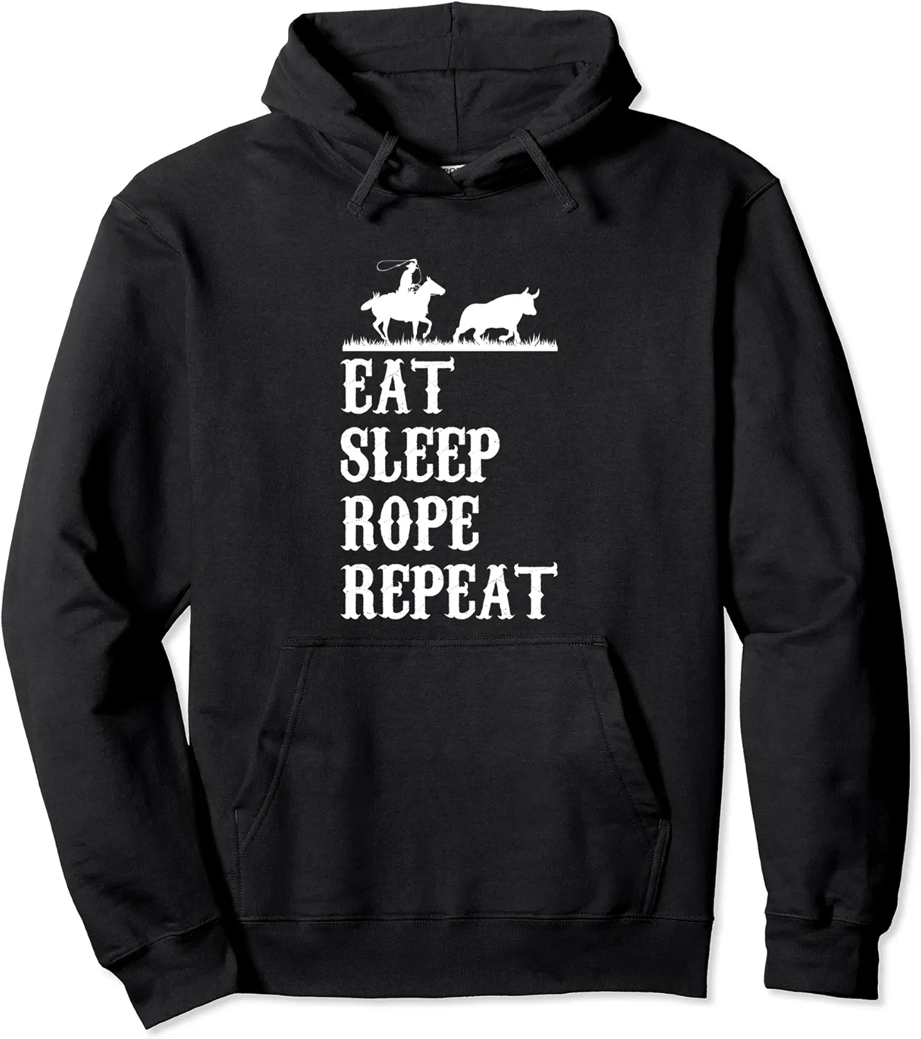 Eat Sleep Rope Repeat Team Rodeo Roping Pullover Hoodie - Mohamedab Shop 80B0BSHCDQJF