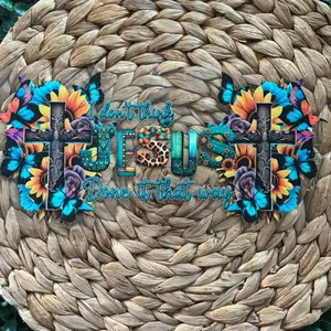 Faith UVDTF Cup Wrap with Vibrant Floral Design and Inspirational Text for Unique Decor