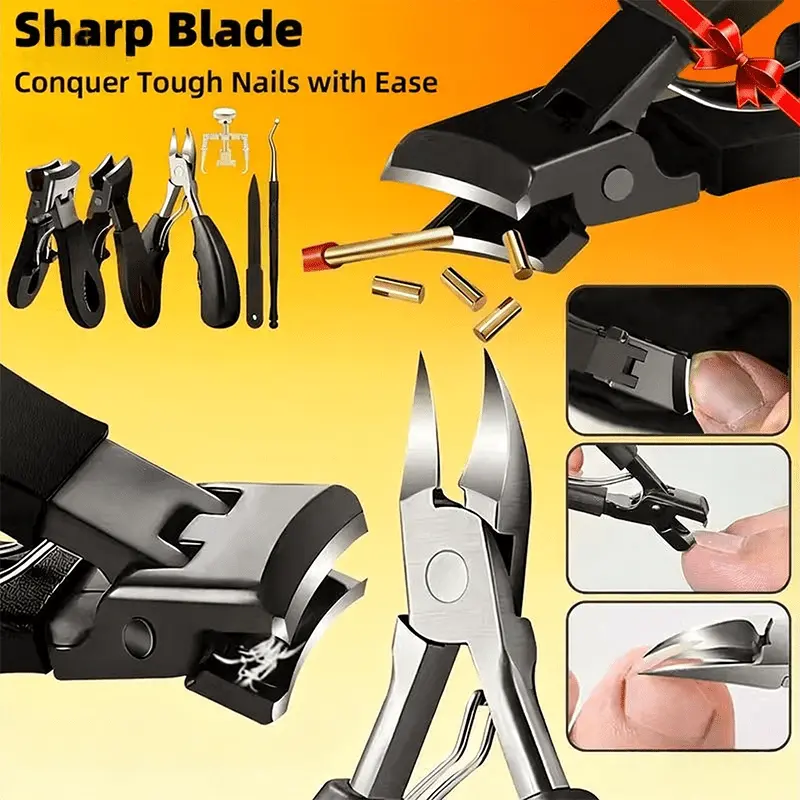 6Pcs Ingrown Toenail Clipper Set Stainless Steel Thick Toenail Cutters Toenail Corrector Pedicure Tools Nail File Nail Cleaner