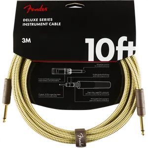 Fender Deluxe TWEED Electric Guitar/Instrument Cable, Straight Ends, 10' ft