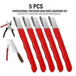 【summervibes】5pcs Professional Knife Sharpener Set Heavy Duty Whetstone System Quick Sharpening Kit Chef Kitchen Camping Tools Gifts For Him Kitchenware Modern Home Slicer Cutting