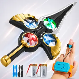 Flying Sword RC Drone Toy for Kids, Hand Gesture Control LED Light Up Hover Sword, USB Rechargeable Stunt Flying Toy with Remote Controller, Indoor Outdoor Gift for Boys Girls