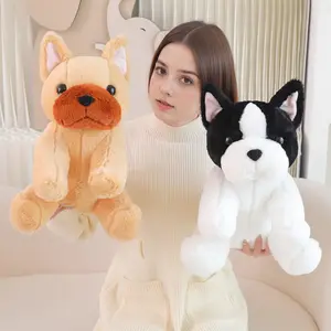 Cute French Bulldog Plush Toy Sitting Dog Doll, Soft and Cuddly Stuffed Animal, Creative Birthday Gift, Home Decoration