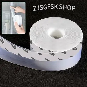 S-15Ft Door Weather Stripping, (1.3in Width) Weather Stripping Door Draft Stopper Adhesive Seal Strip Anti Draft Insulation Tape for Doors Windows and Shower Doors