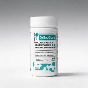 DrBioCare Collagen Peptide Multivitamin Supplement 60 Tablets 1PCS Daily Skin Wellness Support Essential Nutrients for Beauty Fitness Diet Healthcare