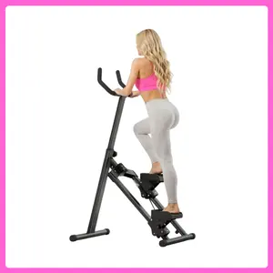 ​ Nicole Selection Foldable Vertical Climber Exercise Machine - 350LB Capacity Home Gym Equipment with 6-Level Adjustable Handlebar, Non-Slip Pedals & LCD Monitor
