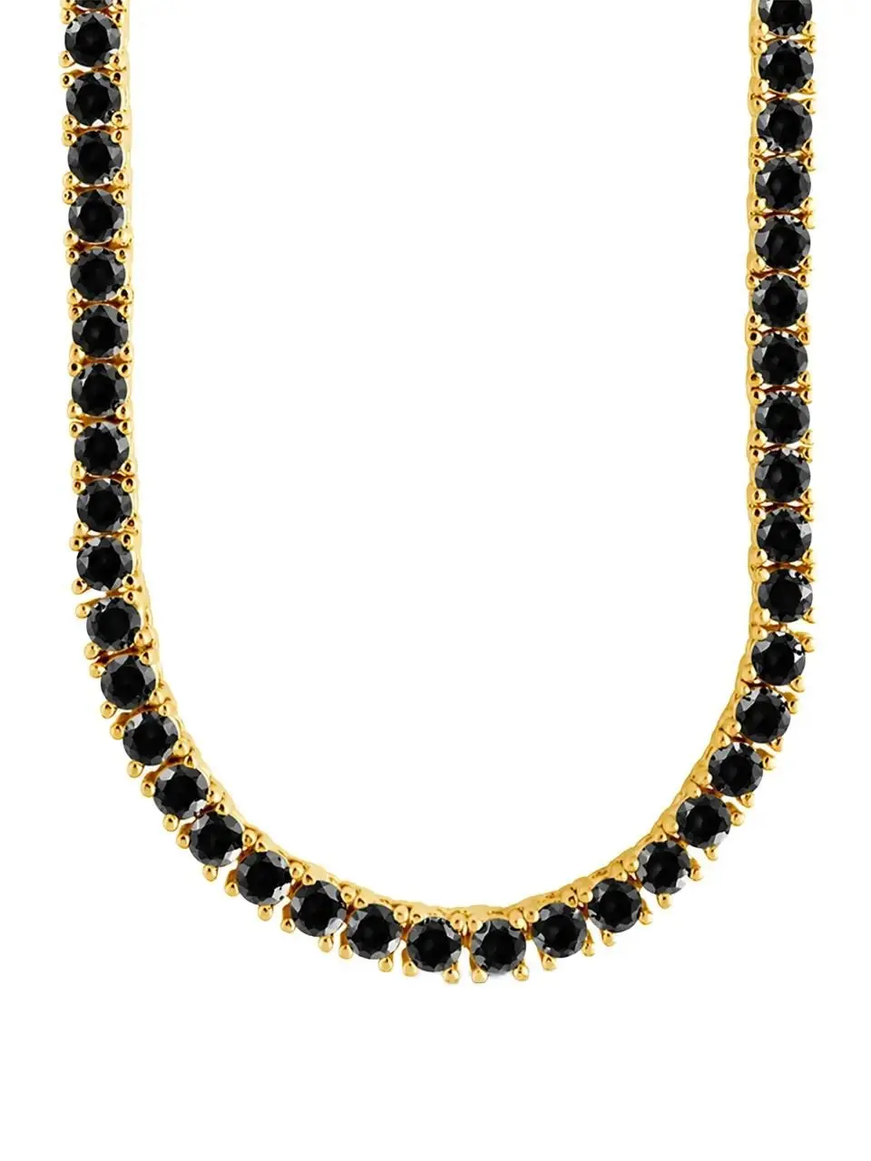 Cecil Black CZ Tennis Necklace