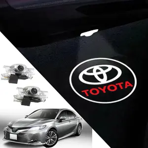 2Pcs Car Door Lights Logo Projector Compatible with Toyota Highlander/Camry/4runner/Sienna/Corolla/Tundra/Prius/Venza/Prado/Sequoia/Reiz/Previa/Alphard Model, 3D LED Car Welcome Projector Lights Automotive